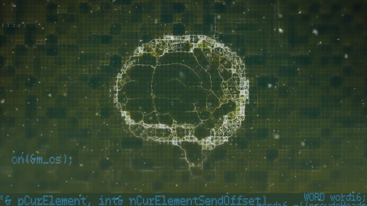Animation of digital human brain over data processing