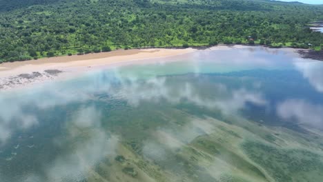 comoros - grande comore - turtle island - lagoon with reflection