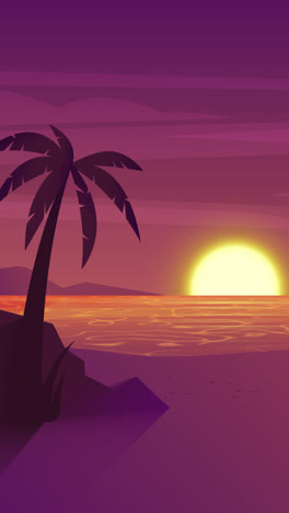 escena de la playa al atardecer