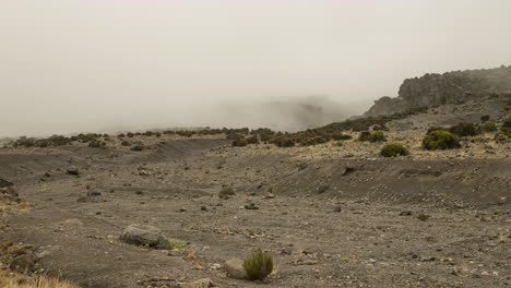 timelapse of fog receding on mount kilimanjaro