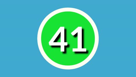 Number-41-forty-one-sign-symbol-animation-motion-graphics-on-green-sphere-on-blue-background,4k-cartoon-video-number-for-video-elements