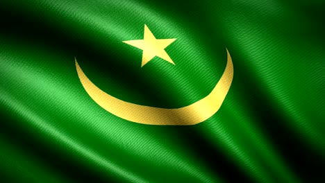 mauritania flag. seamless looping animation. 4k high definition video