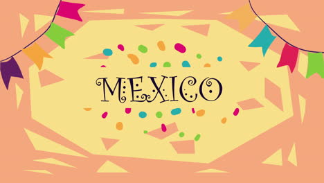 mexico lettering with garlands animation