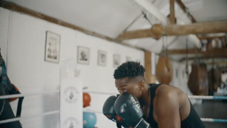 young athlete shadow boxing