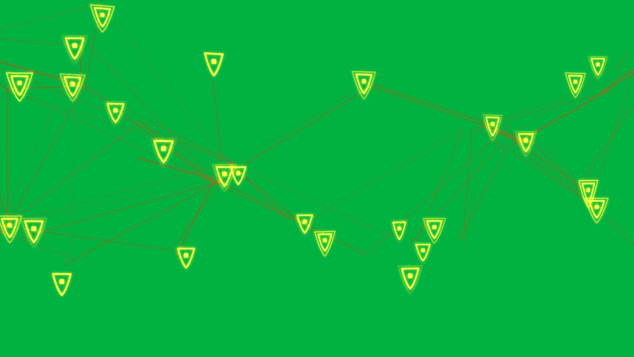 Initial pulse starting node network and edges, pulsing, aligning, showing links on transparent bg