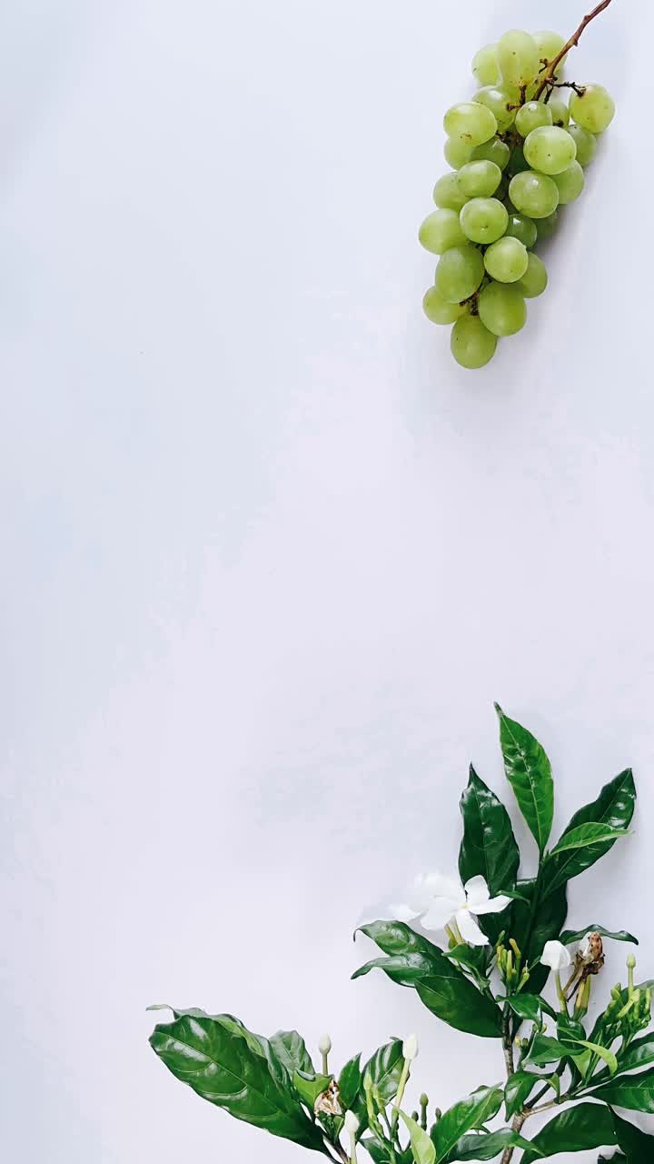 Green Grapes and Jasmine Flowers