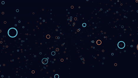 vibrant blue and orange spinning circles on black background