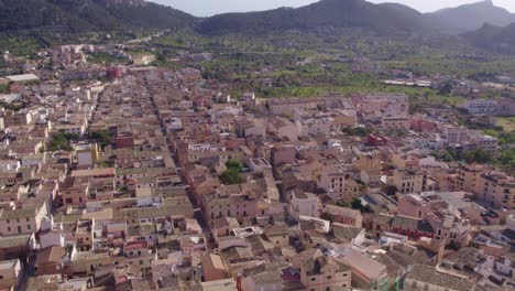 Wide-shot-of-Andratx-village-at-Mallorca,-Balearic-Islands,-aerial