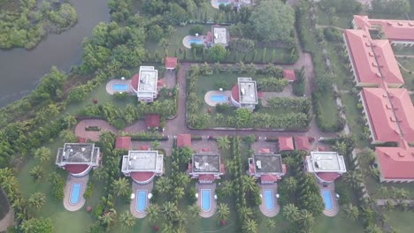 top view of the lalit golf and spa resort goa at raj baga beach in canacona, south goa, india