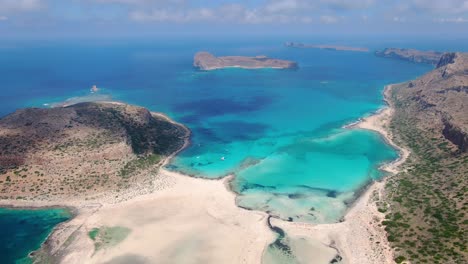 Vista-Panorámica-De-La-Laguna-Balos,-Aguas-Turquesas,-Arena-Blanca-E-Islotes