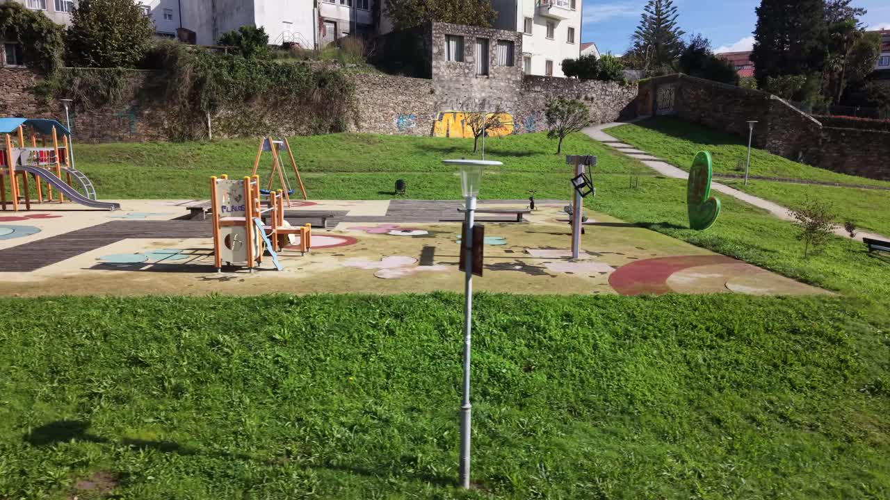 An empty playground in Santiago de Compostela