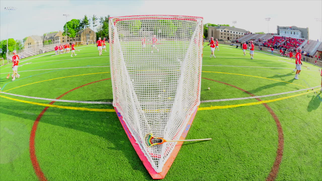 This is a Time Lapse shot of a Lacrosse game during their warmups