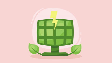 animación de paneles solares ecológicos
