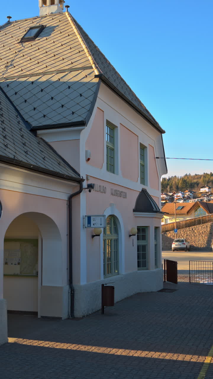 Collalbo Klobenstein on the Renon plateau in the Dolomites, Italy. Vertical