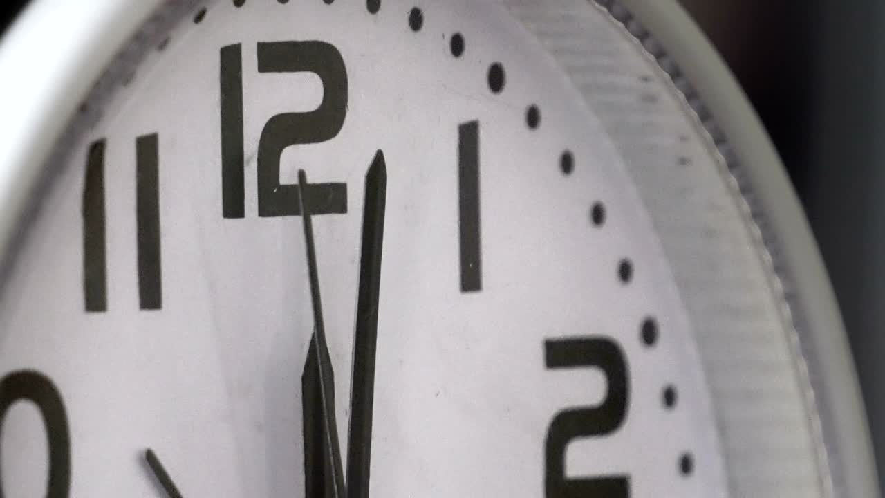 Twelve o'clock on the dial round clock, a couple of minutes before New Years  Eve