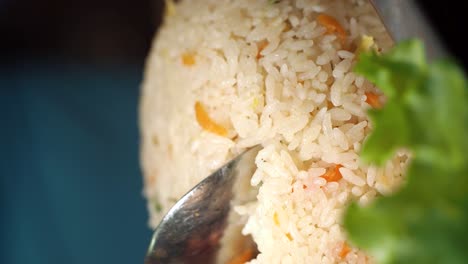 close-up of fried rice