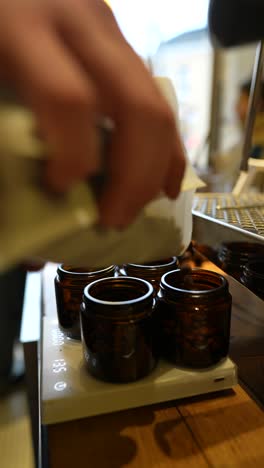 preparing coffee beans