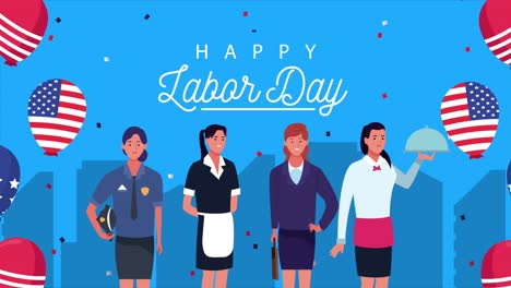 노동자의 날 축하 - 노동자와 풍선, 헬, 미국 발