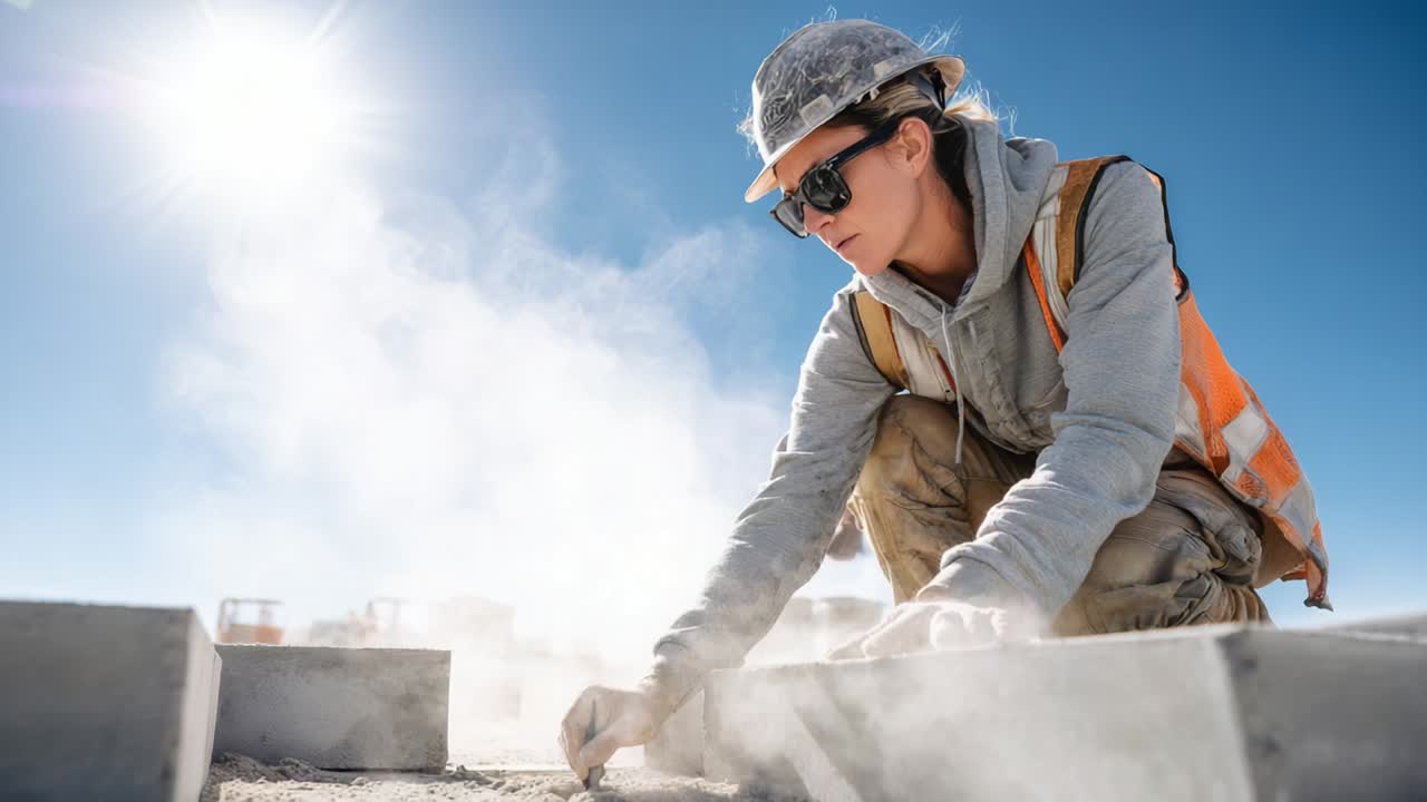 trabajador de la construcción en un sitio de construcción