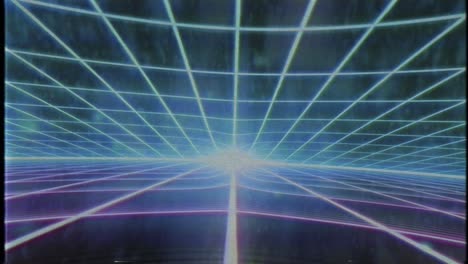 retro 80s vhs cinta de videojuego intro paisaje vector arcade wireframe 4k