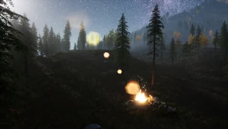 campfire at mountain