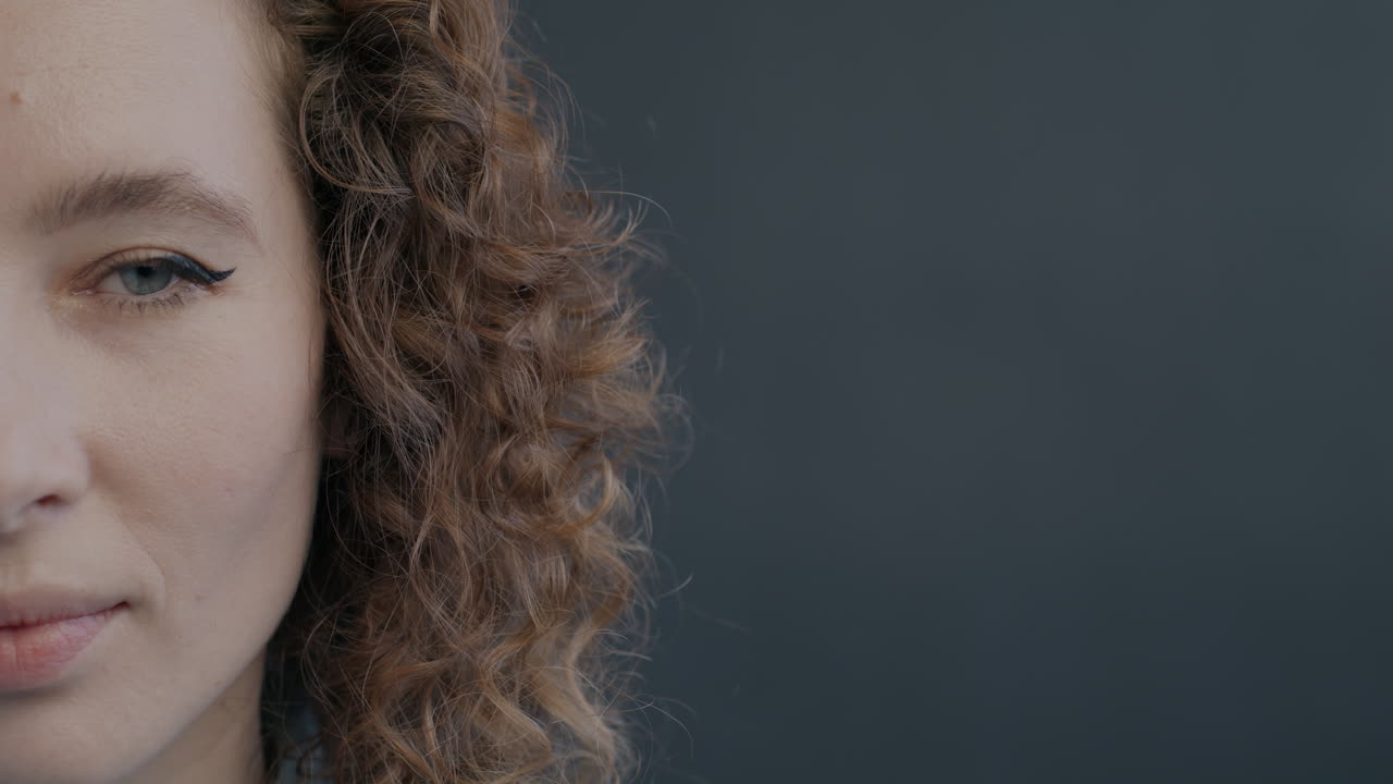 Woman portrait with curly hair