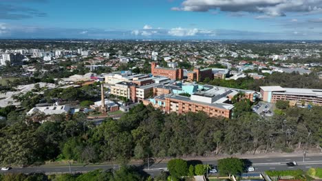 drone orbiting shot of brisbanes prince charles hospital