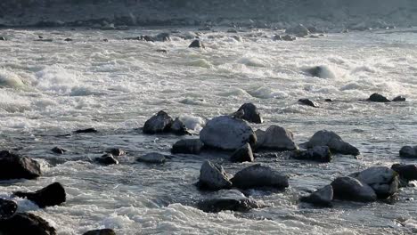 river rapids in the morning in zagreb