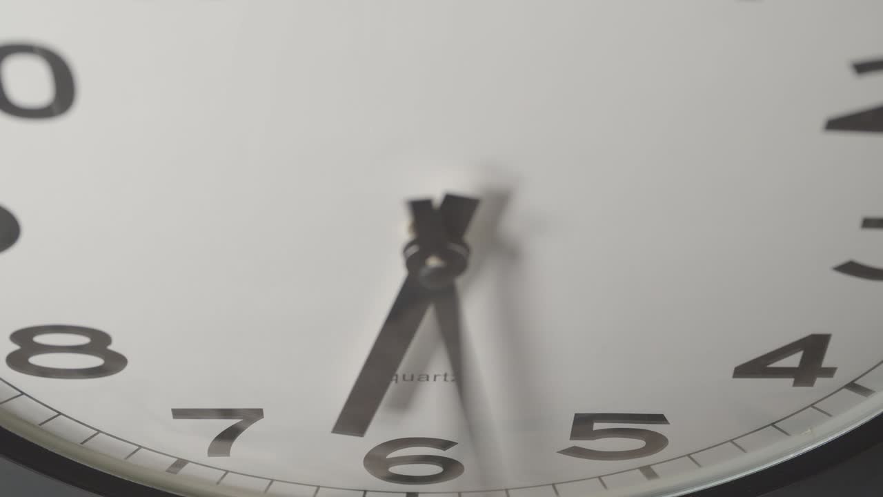 Clock Face 1.4 Close Up in Time Lapse on Wall