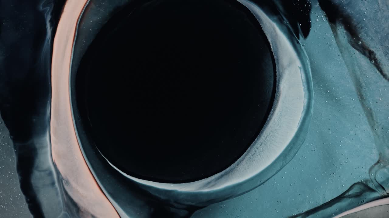 белые и черные чернила и реакция краски, макро жидкие визуальные изображения