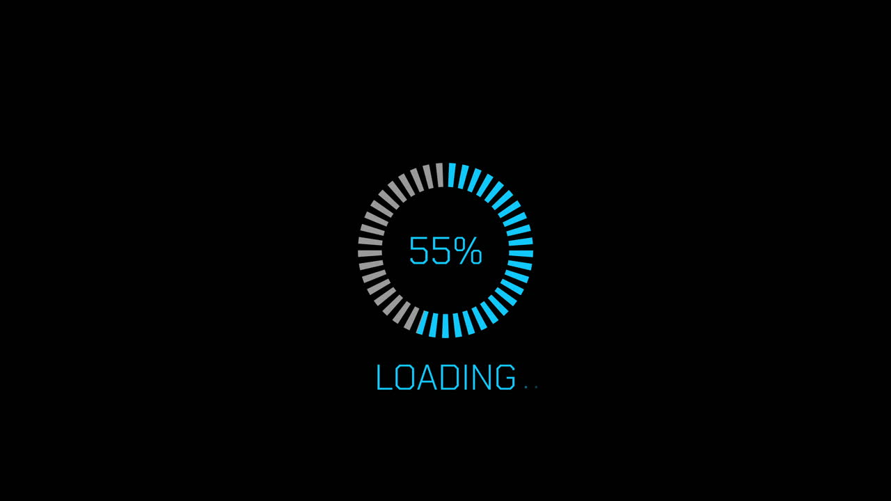 Digital Loading Progress Bar Animation with Percentage