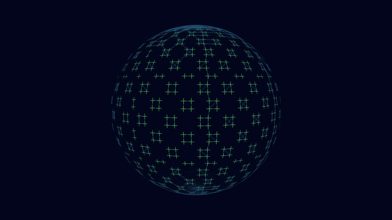 patrón de cuadrícula de círculo azul 3d esfera en fondo negro