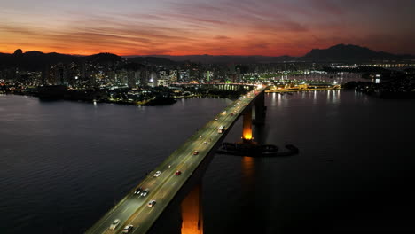 sunset night bridge at vitoria espirito santo brazil