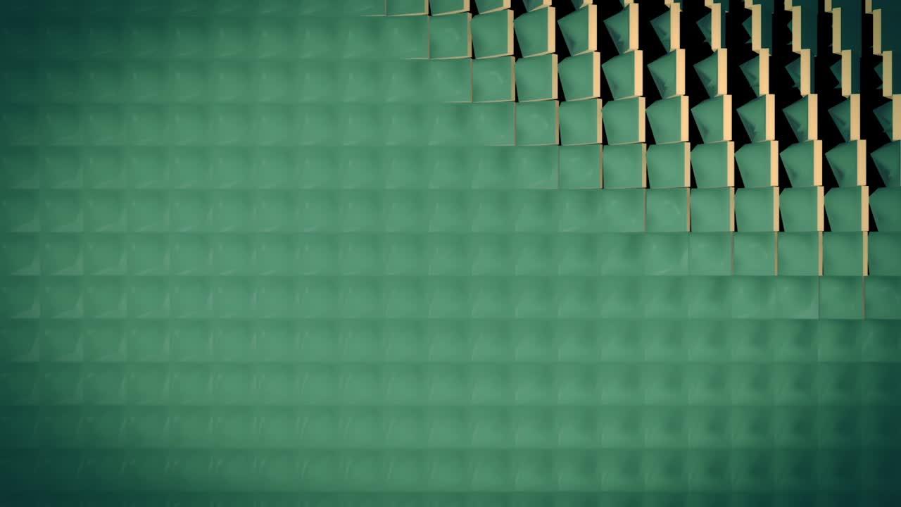 transformación abstracta del cubo de naranja turquesa