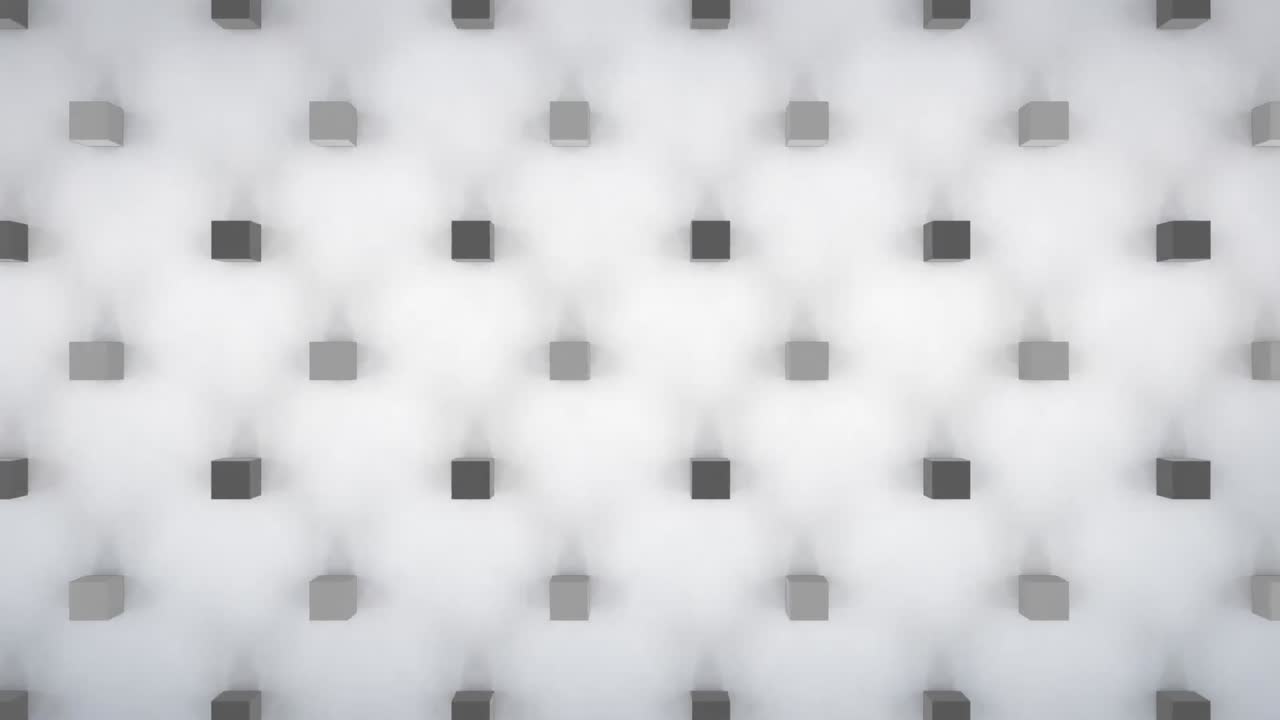 cubos 3d en movimiento sobre fondo gris