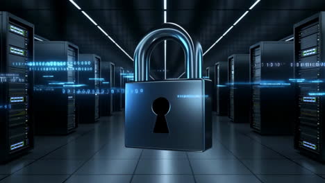 data and cyber security in a server room