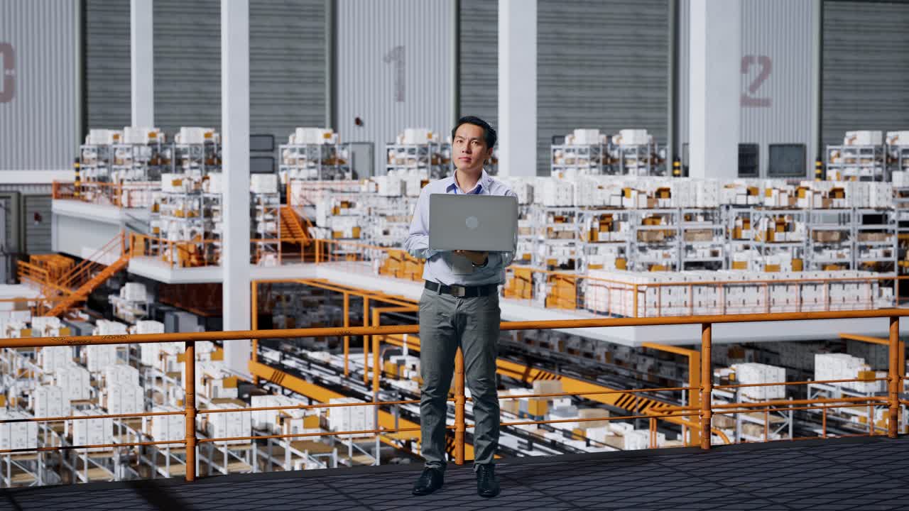 Warehouse Employee Reviewing Inventory