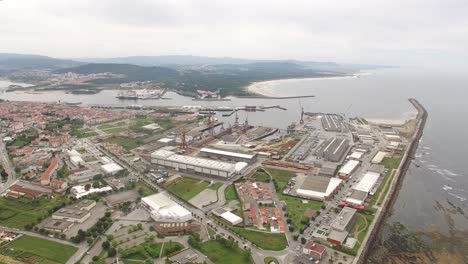 City-Port-and-Seascape-of-Viana-do-Castelo-in-Portugal-Aerial-View