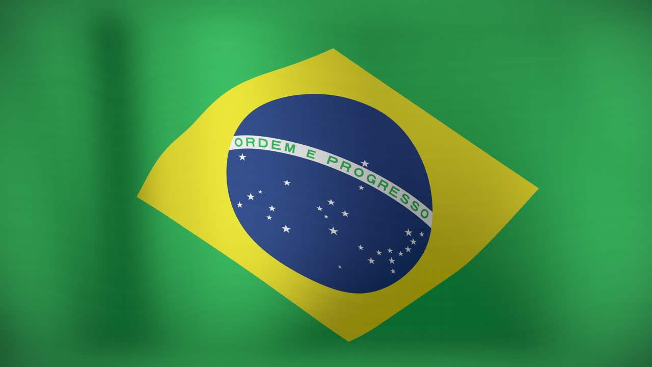 animación de la bandera móvil de brasil ondeando