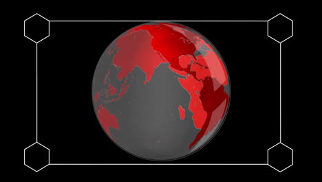 animation of white frame over globe on black background