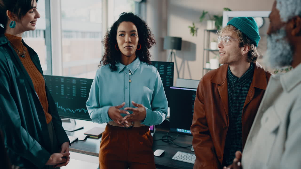 Diverse Business Team Collaborating in Modern Office