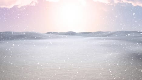 animation of snow falling over winter landscape