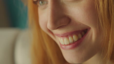 close-up of young woman smiling