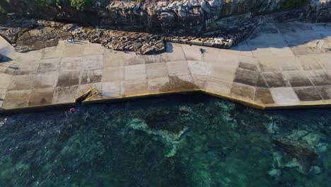 Tourists-At-Tom-Caddy-Point-In-Clovelly-Bay-At-Sydney,-Australia