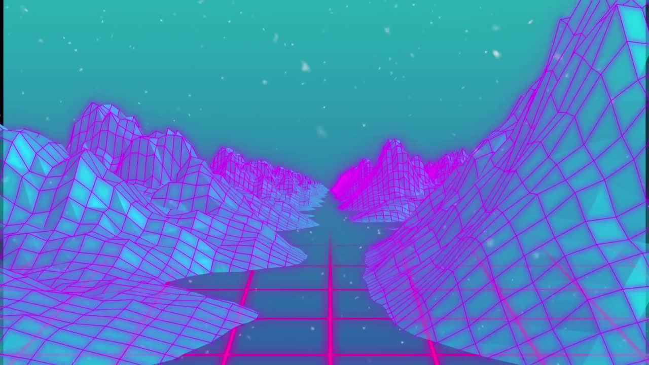 animación del paisaje del metaverso moviéndose sobre el espacio verde