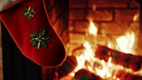 christmas stocking hanging by the fireplace