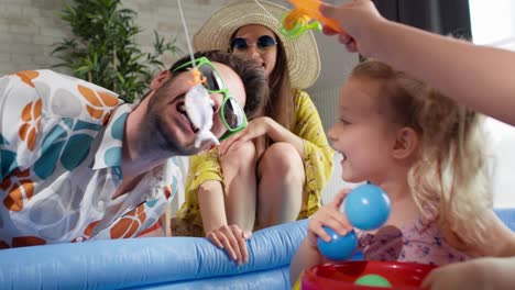 video of father with children having fun while on vacation