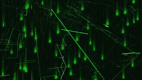 animazione dell'elaborazione dei dati su sfondo nero