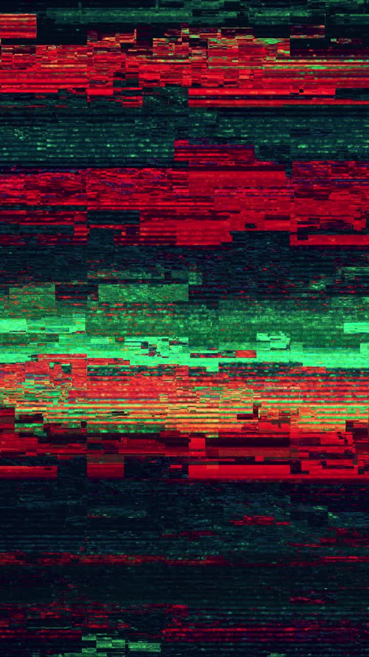 Flickering Red and Green Digital Glitch Background