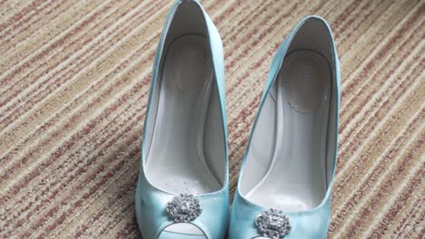 light blue open-toe high heels